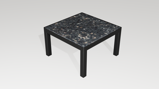 Sessions side table, black frame, black top, low profile
