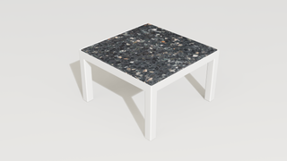 Sessions side table, black frame, white top, low profile