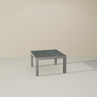 Sessions side table, green frame, white top, low profile