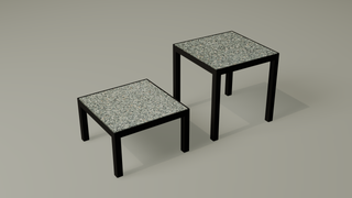 Sessions terrazzo side tables in black eucalyptus finish