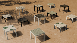 Sessions terrazzo side tables — lifestyle shot