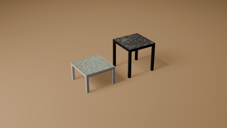 Sessions terrazzo side tables in white green and black midnight black finish
