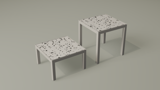 Sessions side table in white frame with stracciatella top