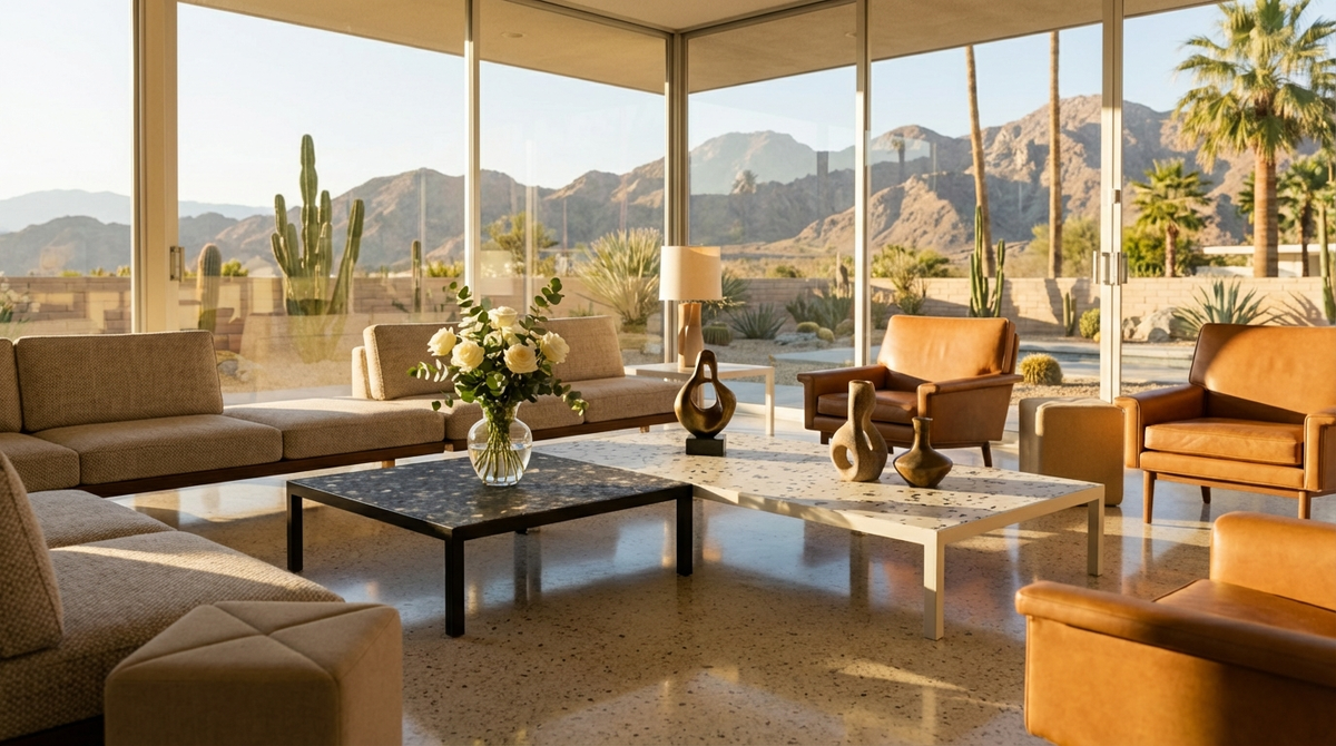 Sessions terrazzo furniture in a residential living space — use case