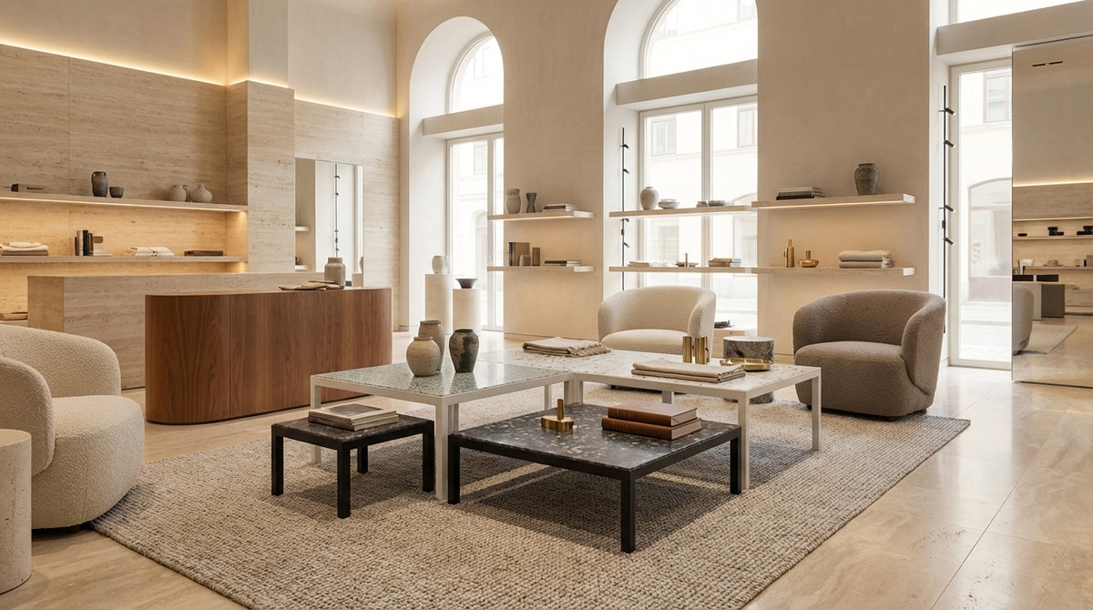 Sessions terrazzo furniture in a retail environment — use case